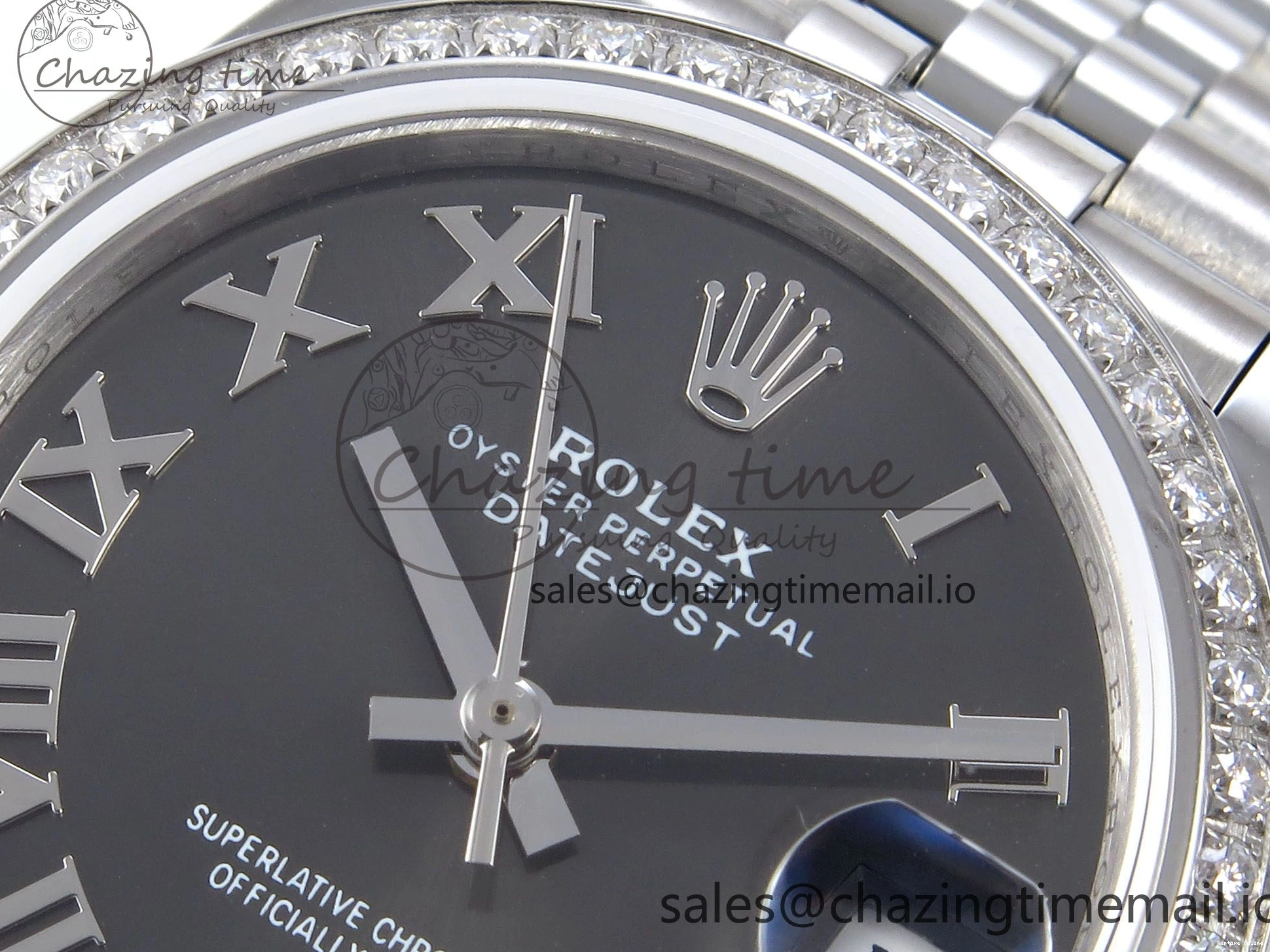 0119 DateJust 31 278384RBR JARF 1:1 Best Edition 904L Steel Gray Roman Diamonds Dial on SS Jubilee Bracelet HZ Classic 875